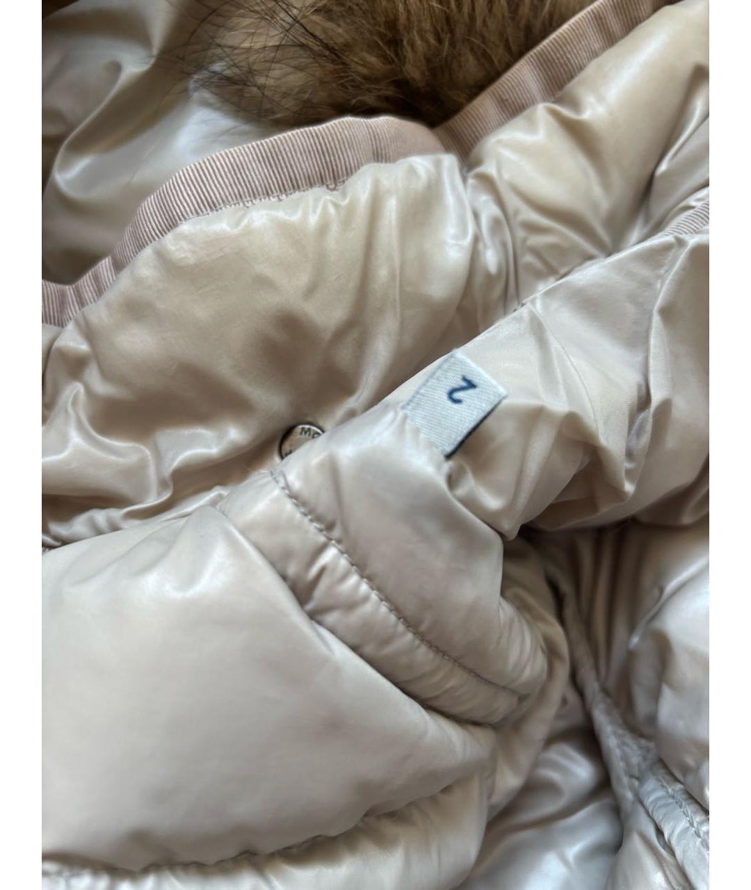 MONCLER Бежевая полиэстеровая куртка, фото 6
