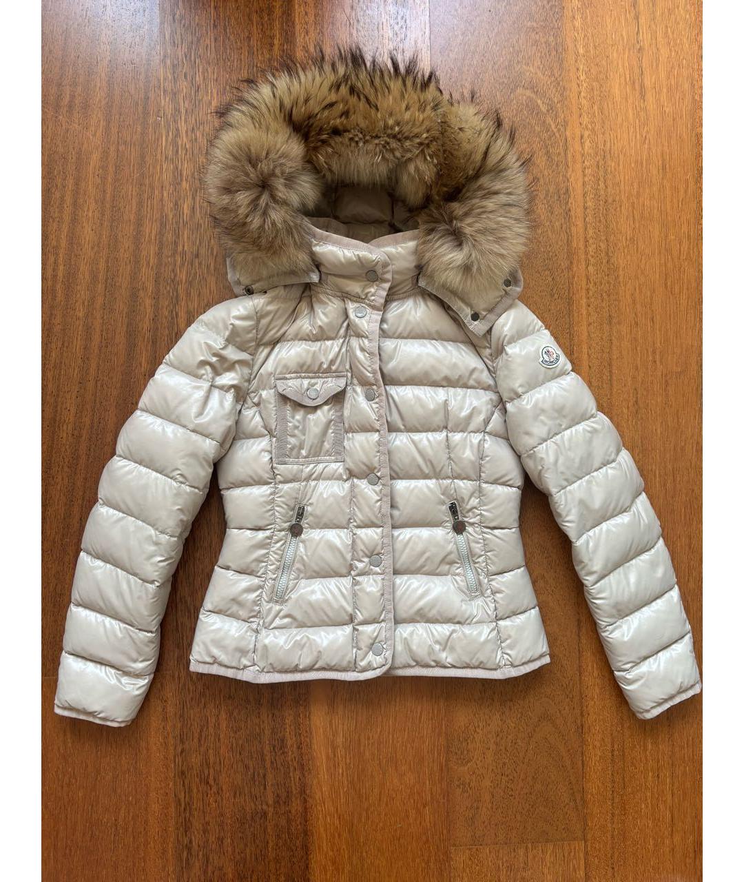 MONCLER Бежевая полиэстеровая куртка, фото 7