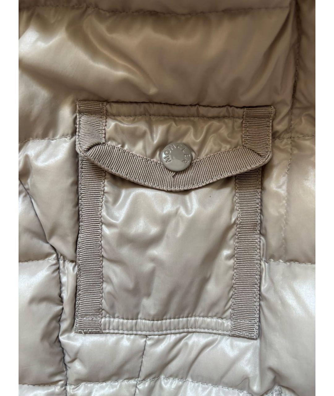 MONCLER Бежевая полиэстеровая куртка, фото 4