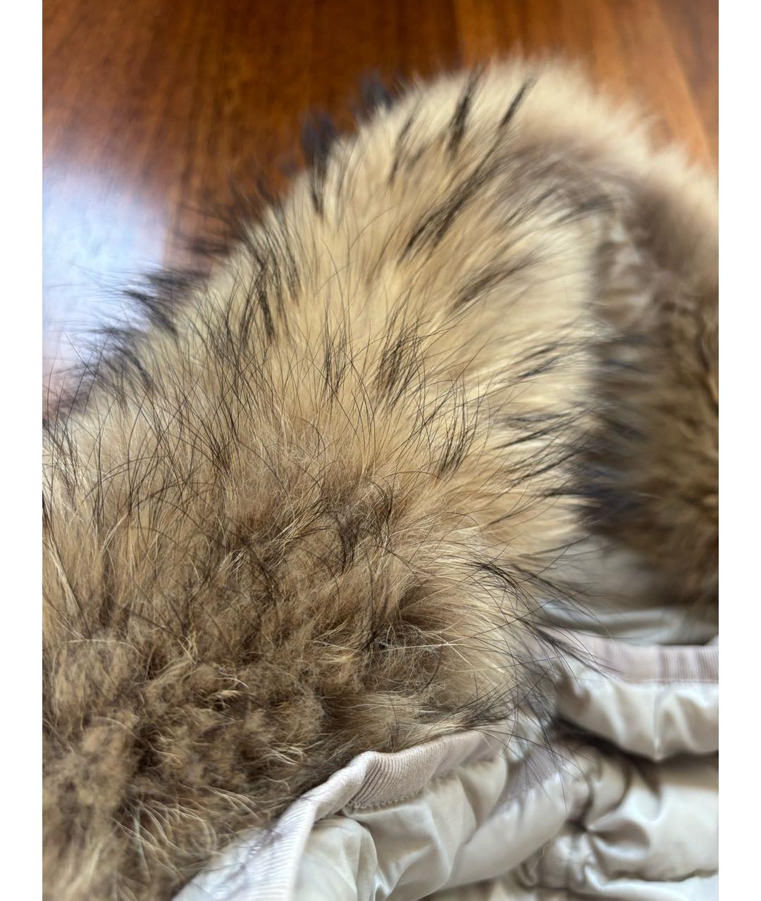 MONCLER Бежевая полиэстеровая куртка, фото 5