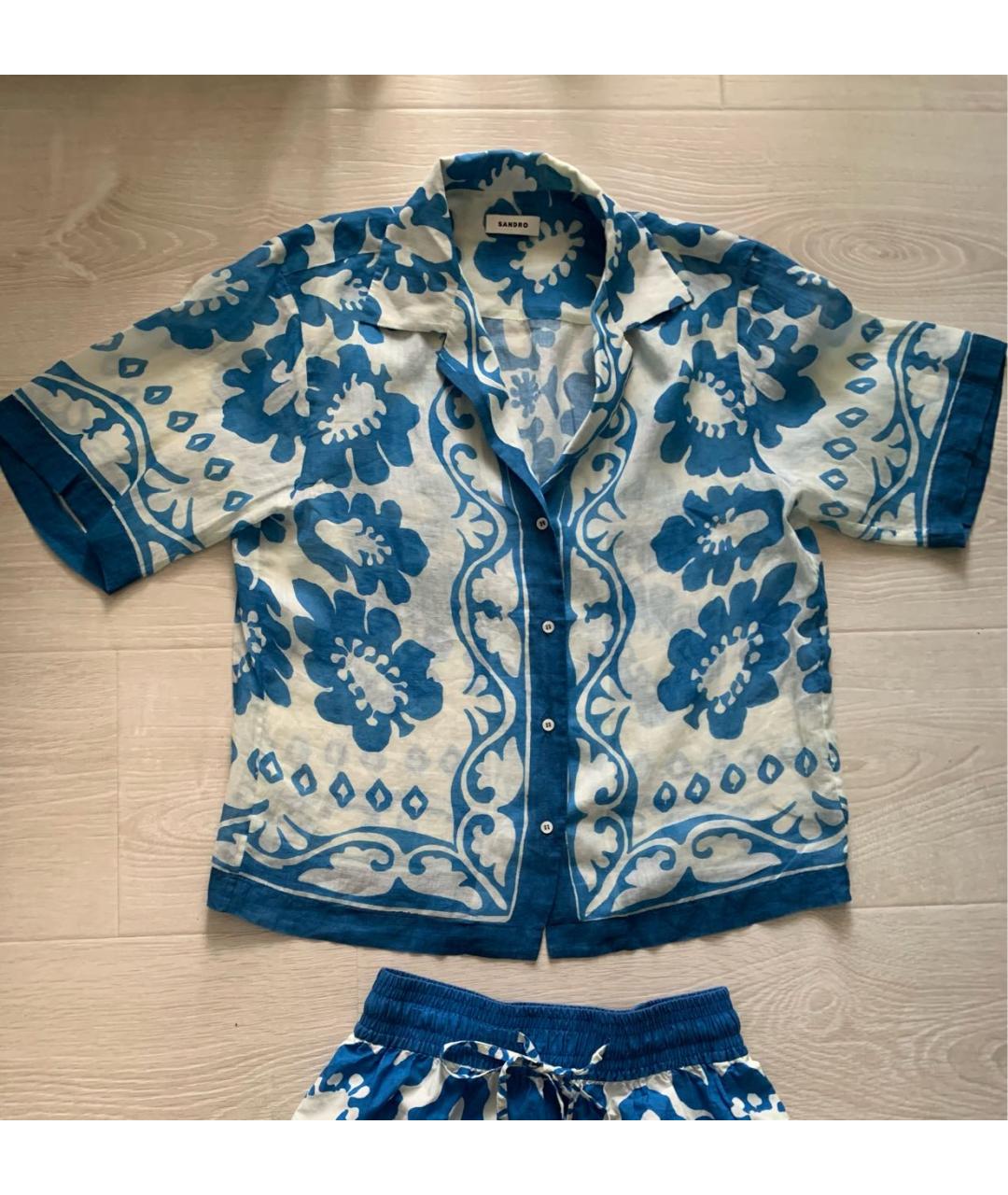 SANDRO Синий хлопковый костюм с брюками, фото 6