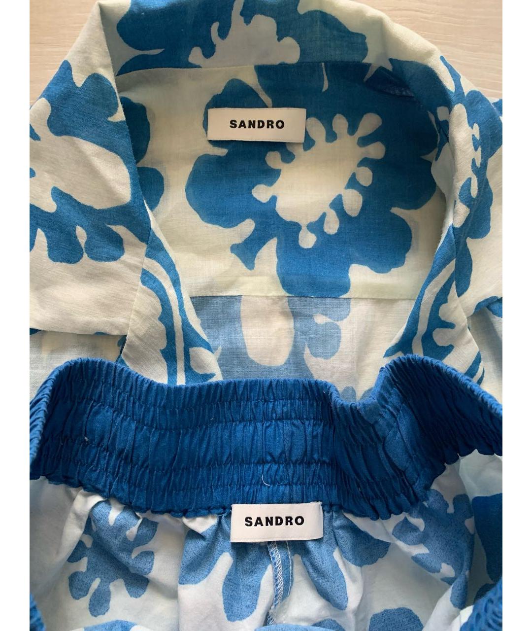 SANDRO Синий хлопковый костюм с брюками, фото 3
