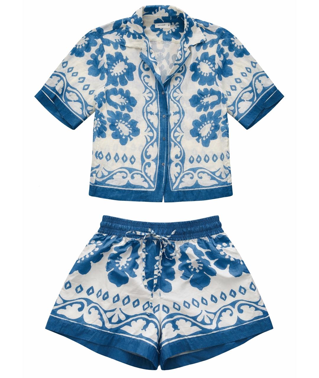 SANDRO Синий хлопковый костюм с брюками, фото 1