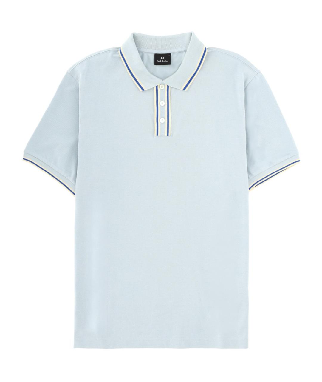 PS BY PAUL SMITH Синее хлопковое поло с коротким рукавом, фото 1