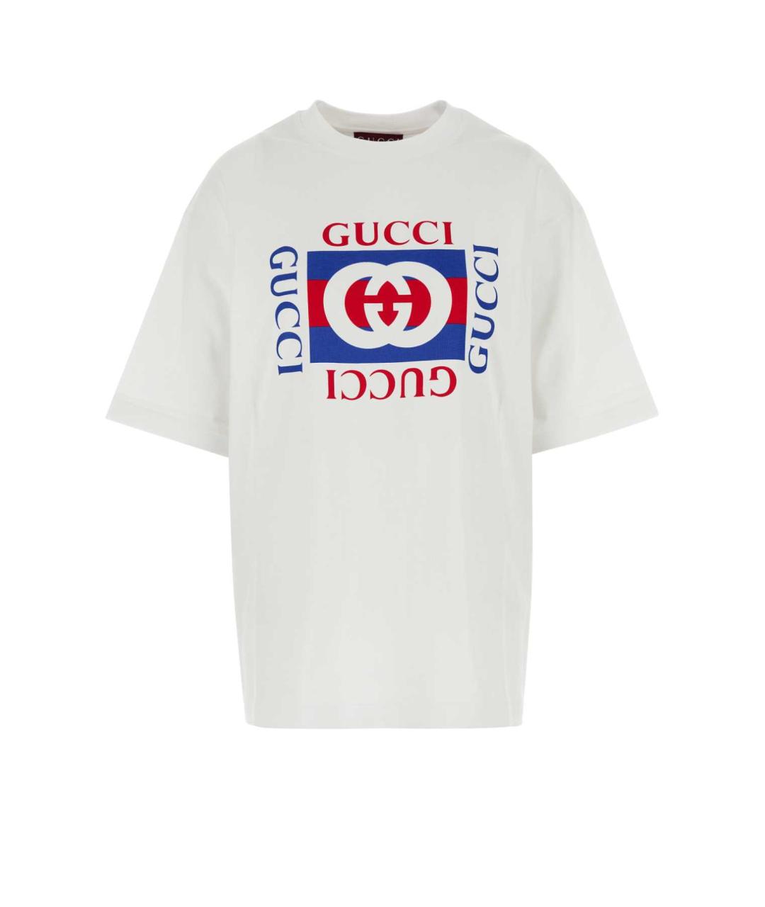 GUCCI Белая хлопковая футболка, фото 1