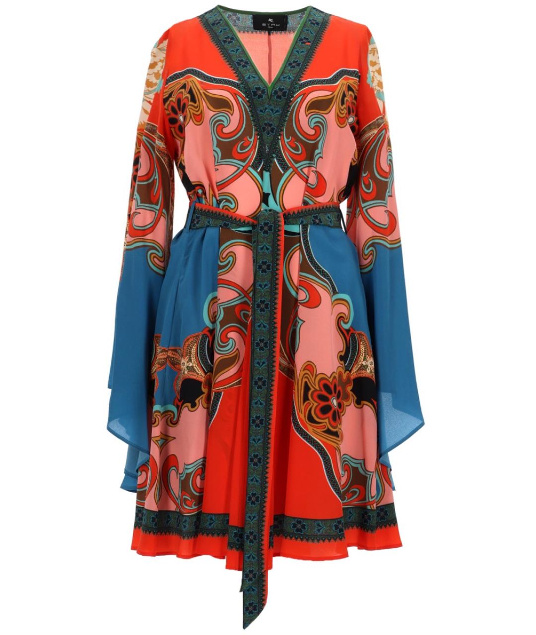 ETRO Мульти шелковое коктейльное платье, фото 1