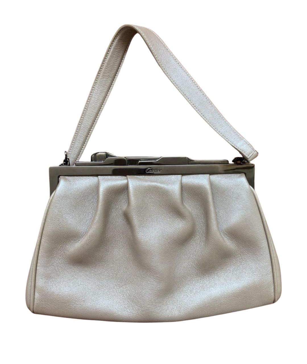 CARTIER Бежевая кожаная сумка через плечо, фото 1