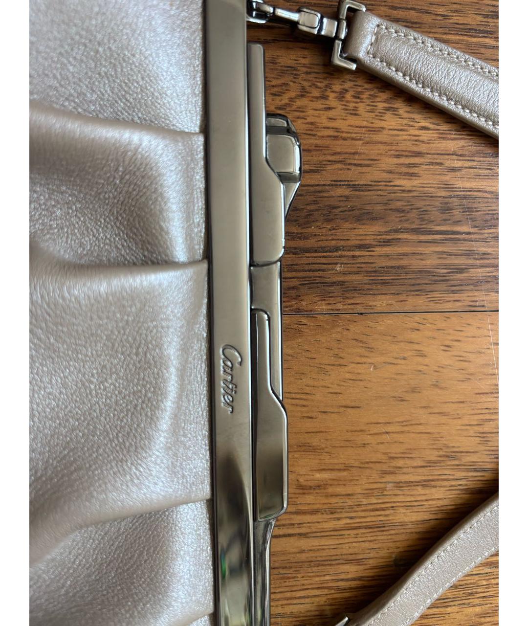CARTIER Бежевая кожаная сумка через плечо, фото 6