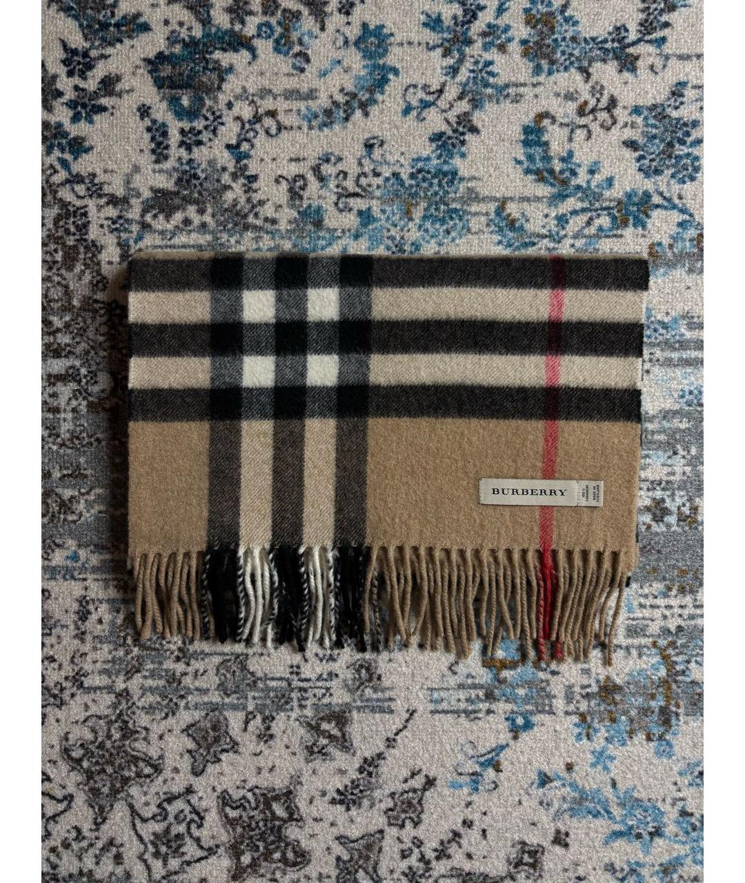 BURBERRY Бежевый кашемировый шарф, фото 2