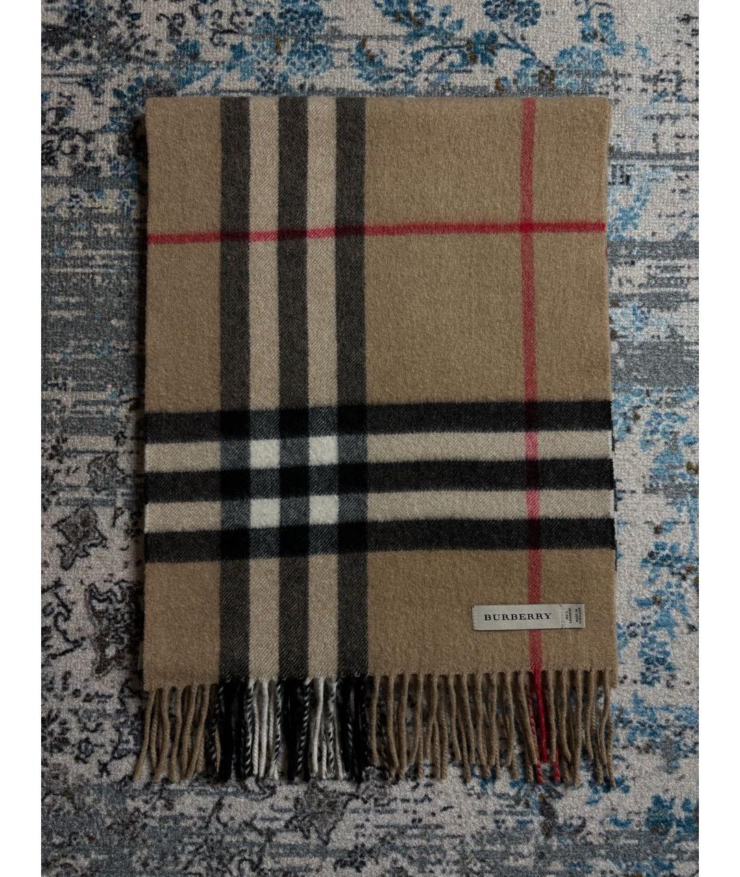 BURBERRY Бежевый кашемировый шарф, фото 7