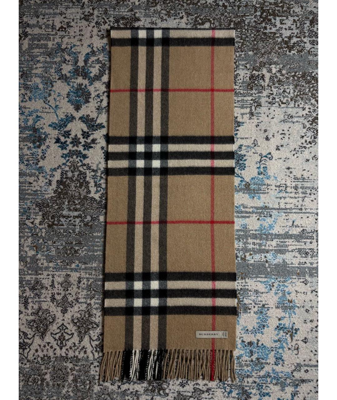 BURBERRY Бежевый кашемировый шарф, фото 3