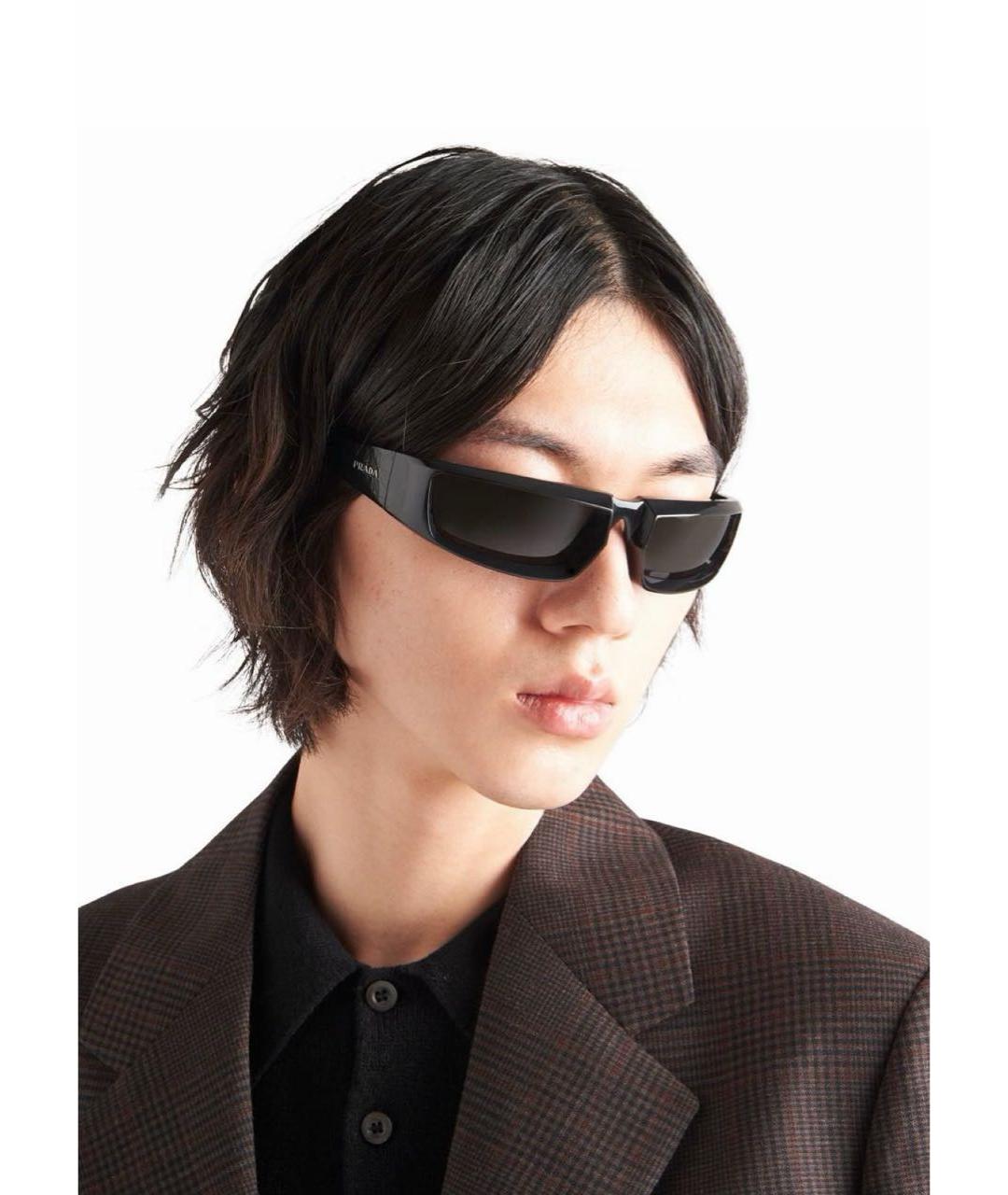 PRADA Черные пластиковые солнцезащитные очки, фото 8