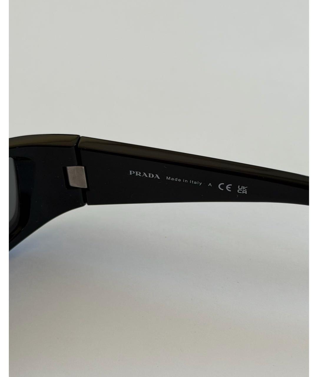 PRADA Черные пластиковые солнцезащитные очки, фото 5