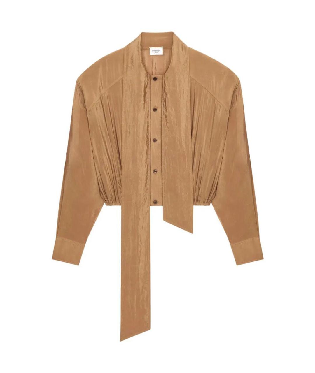 SAINT LAURENT Бежевая полиэстеровая блузы, фото 3