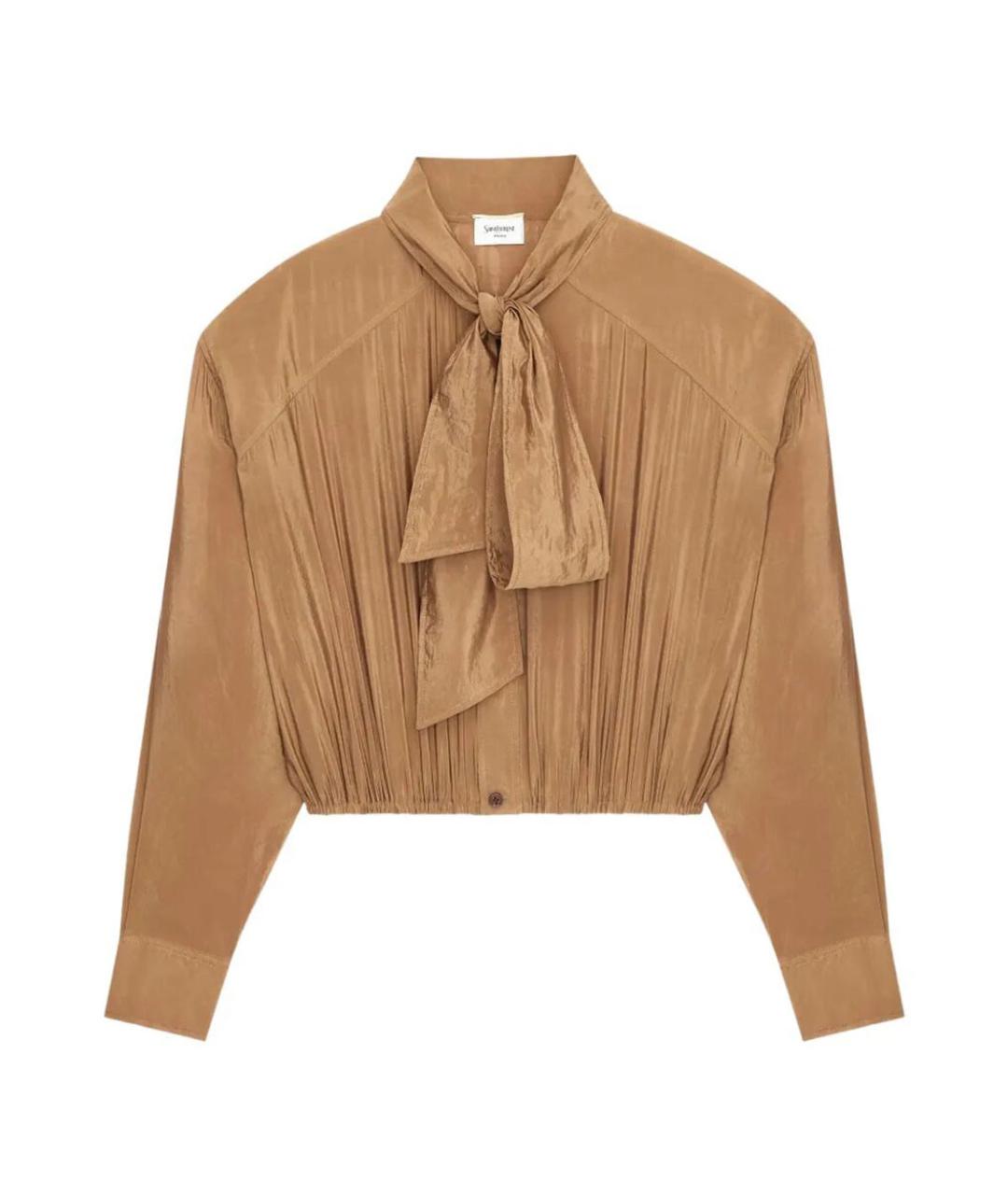 SAINT LAURENT Бежевая полиэстеровая блузы, фото 1
