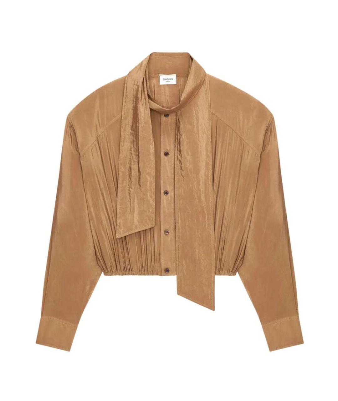 SAINT LAURENT Бежевая полиэстеровая блузы, фото 4