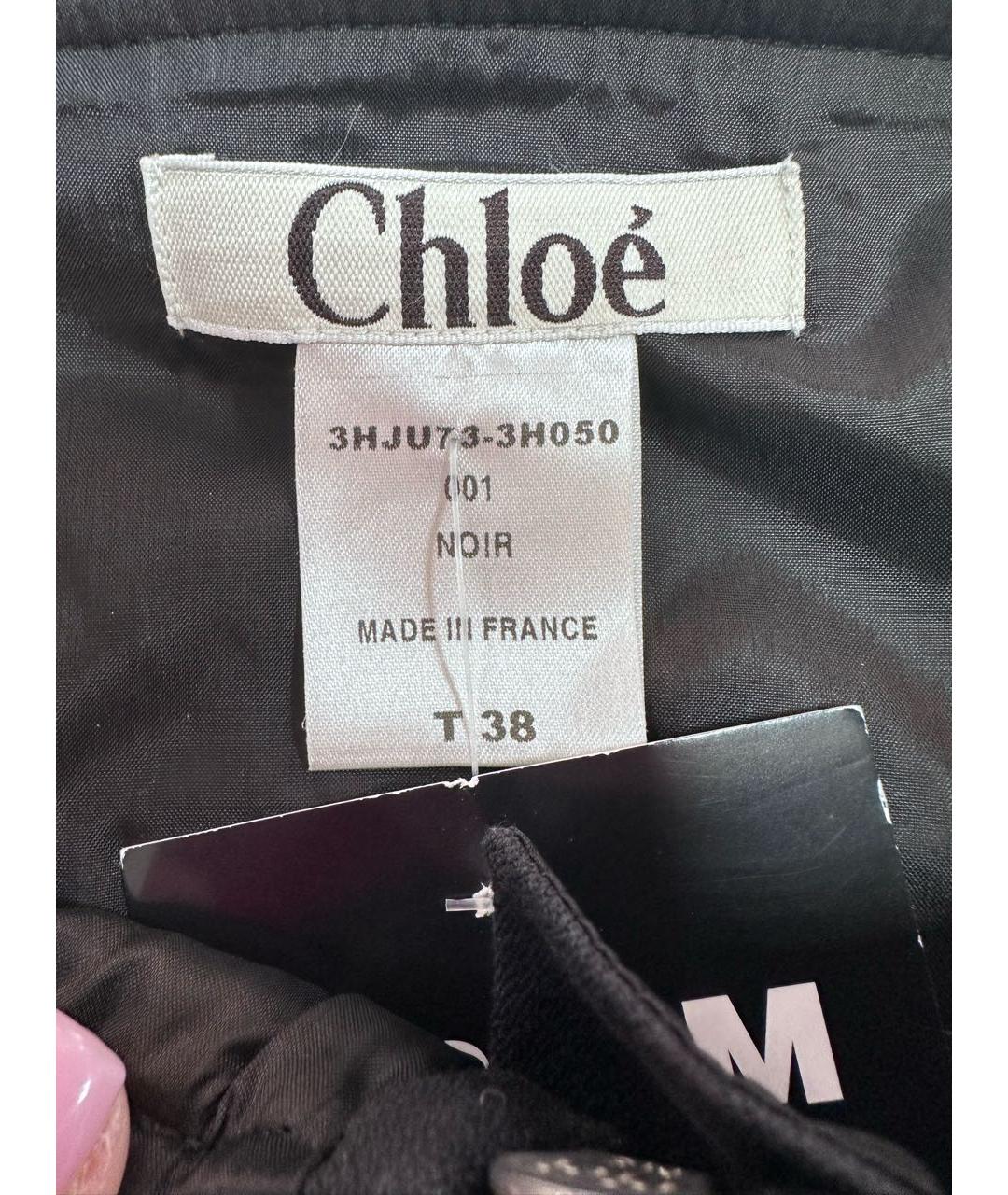 CHLOE Черная хлопковая юбка мини, фото 5