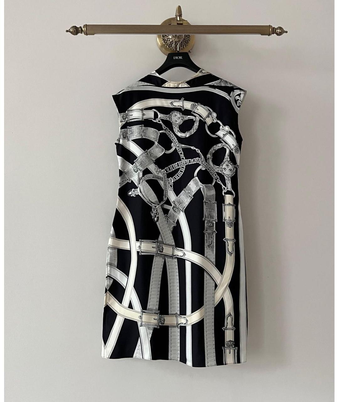 HERMES Черное шелковое повседневное платье, фото 8