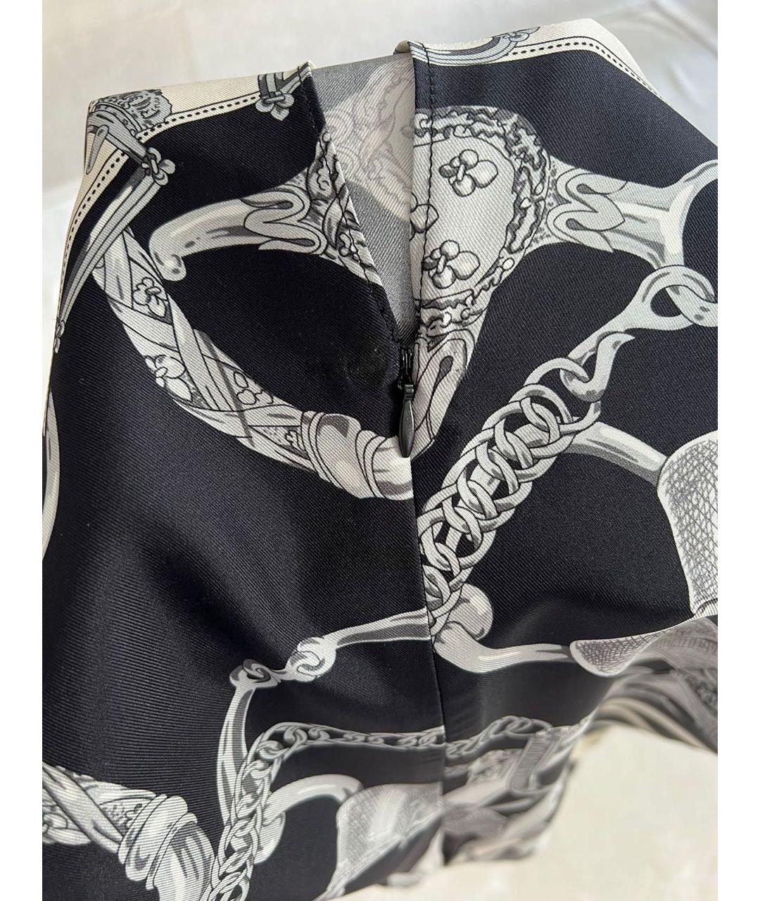 HERMES Черное шелковое повседневное платье, фото 7