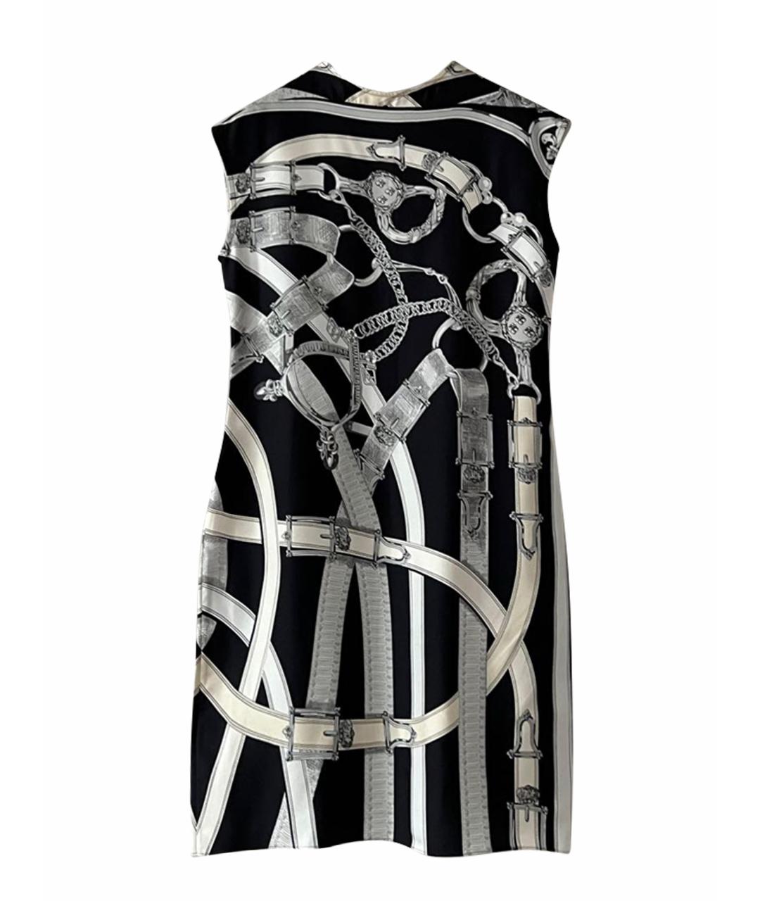 HERMES Черное шелковое повседневное платье, фото 1