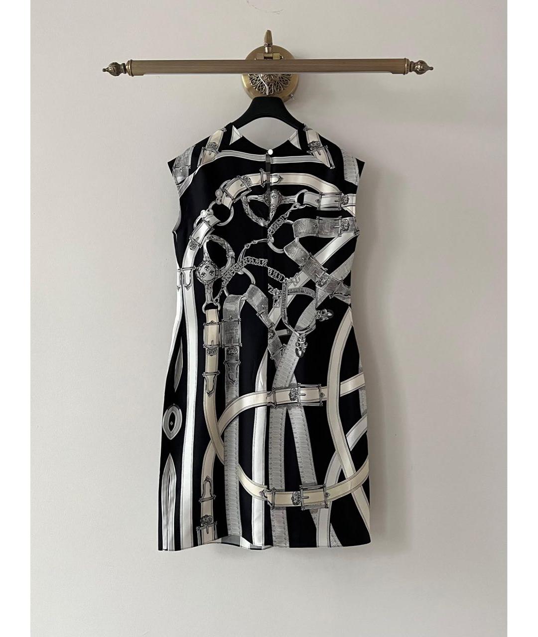 HERMES Черное шелковое повседневное платье, фото 2