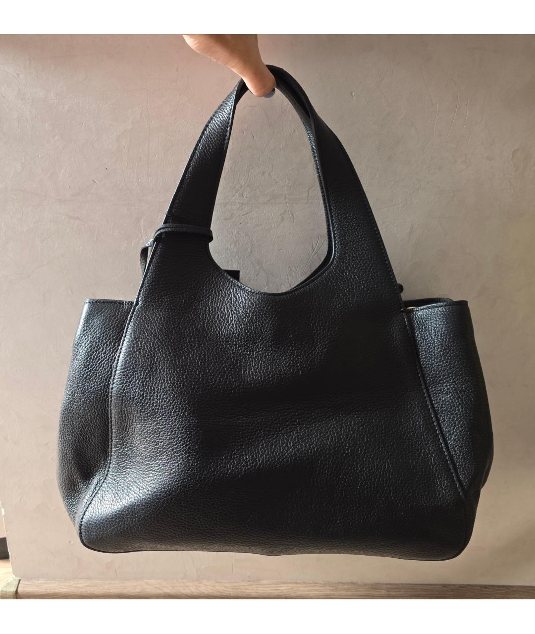 DKNY Черная кожаная сумка тоут, фото 2