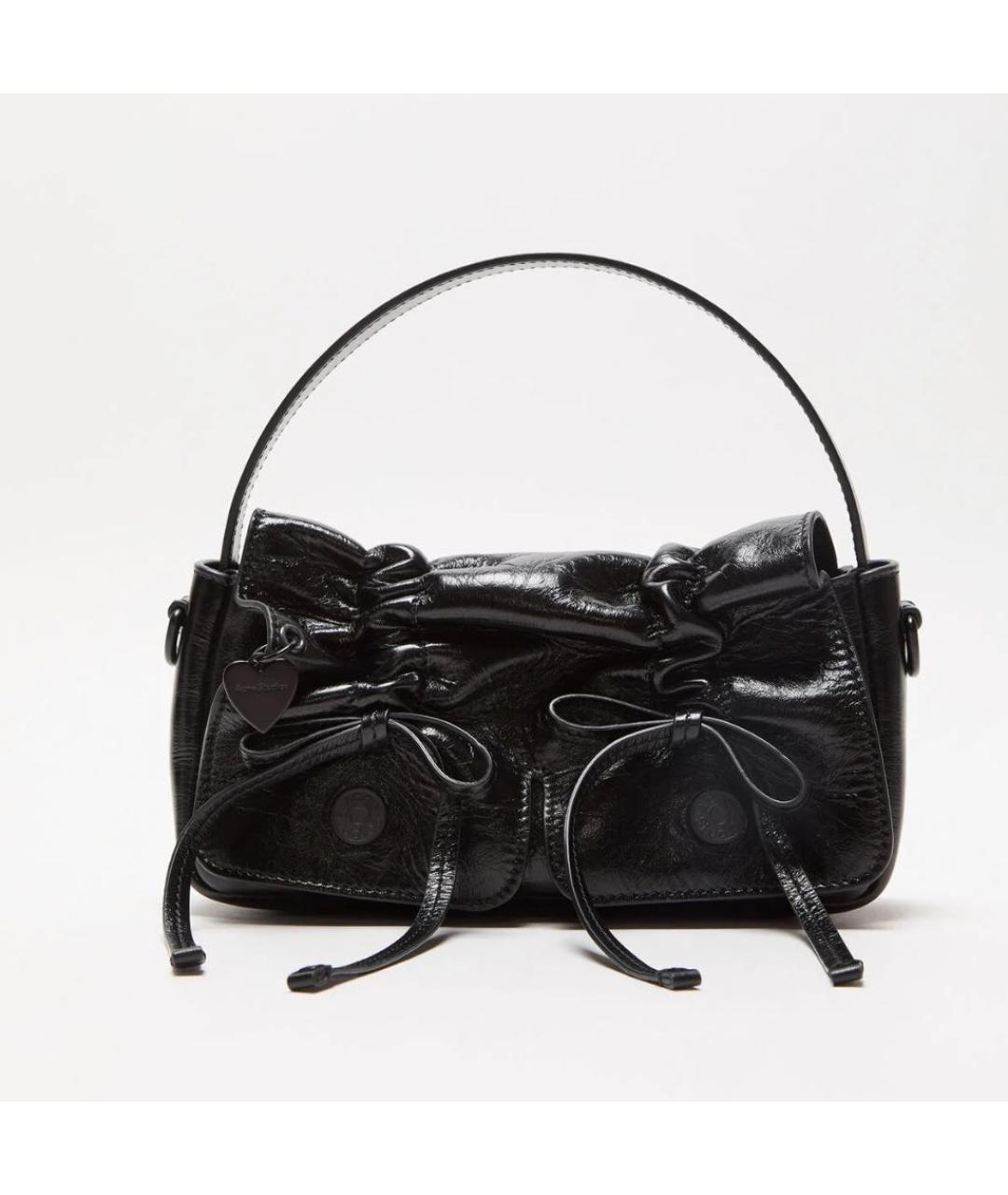 ACNE STUDIOS Черная кожаная сумка с короткими ручками, фото 6