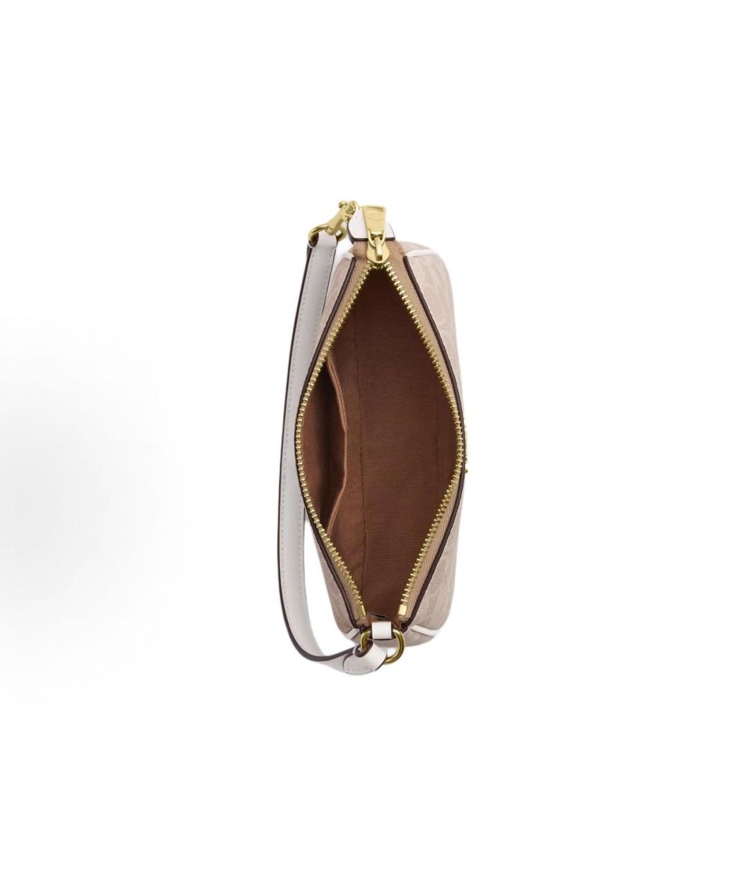 COACH Бежевая сумка с короткими ручками, фото 3