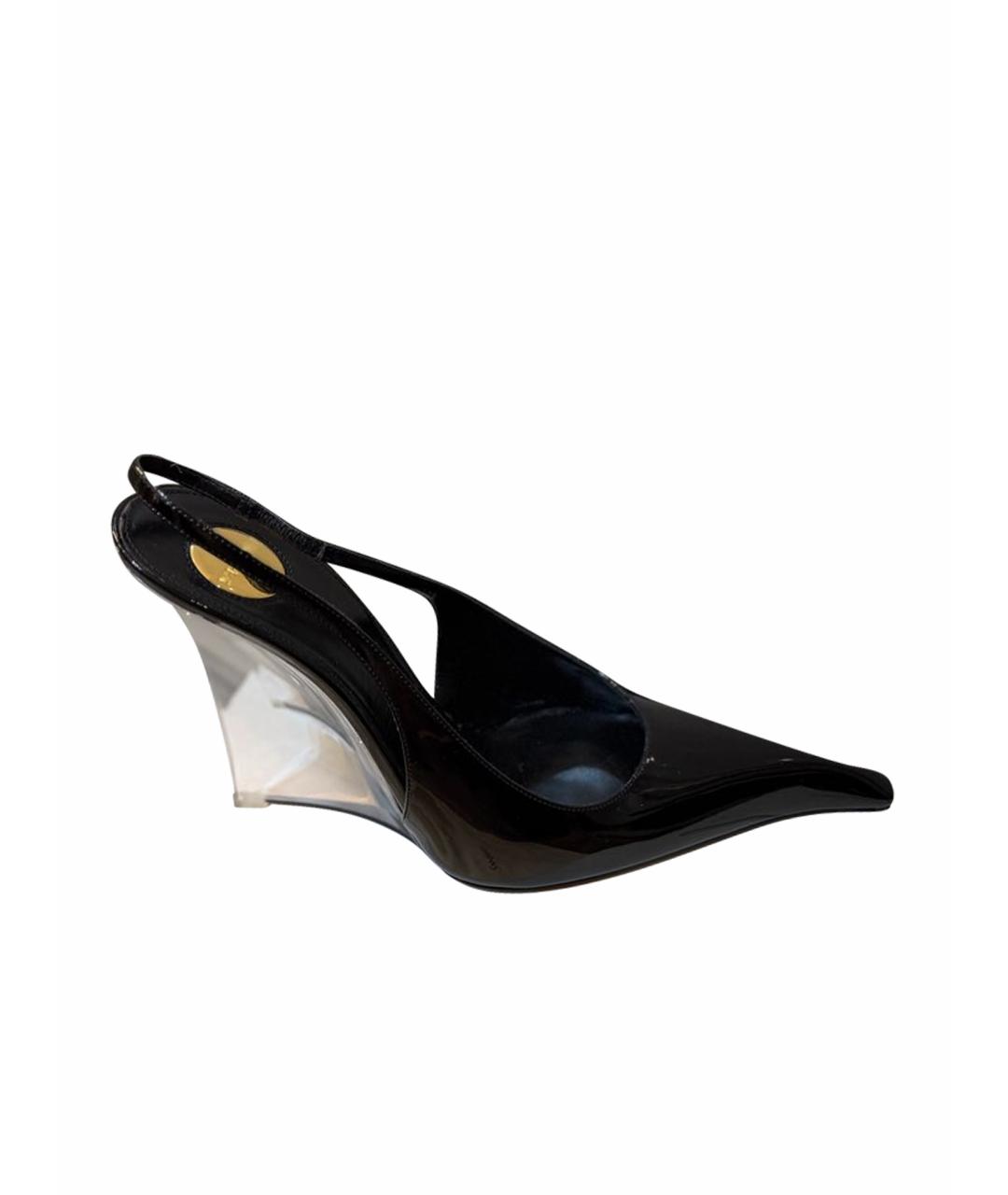 SAINT LAURENT Черные кожаные туфли, фото 1