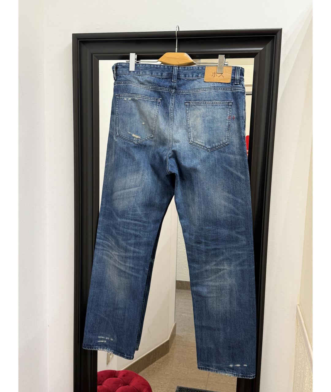 HUGO BOSS Синие хлопковые прямые джинсы, фото 2