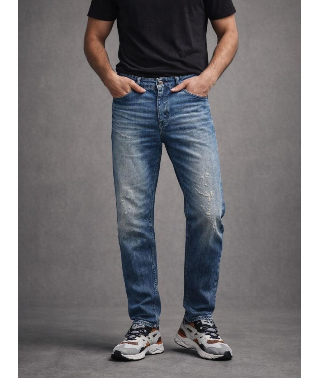 HUGO BOSS Синие хлопковые прямые джинсы, фото 8