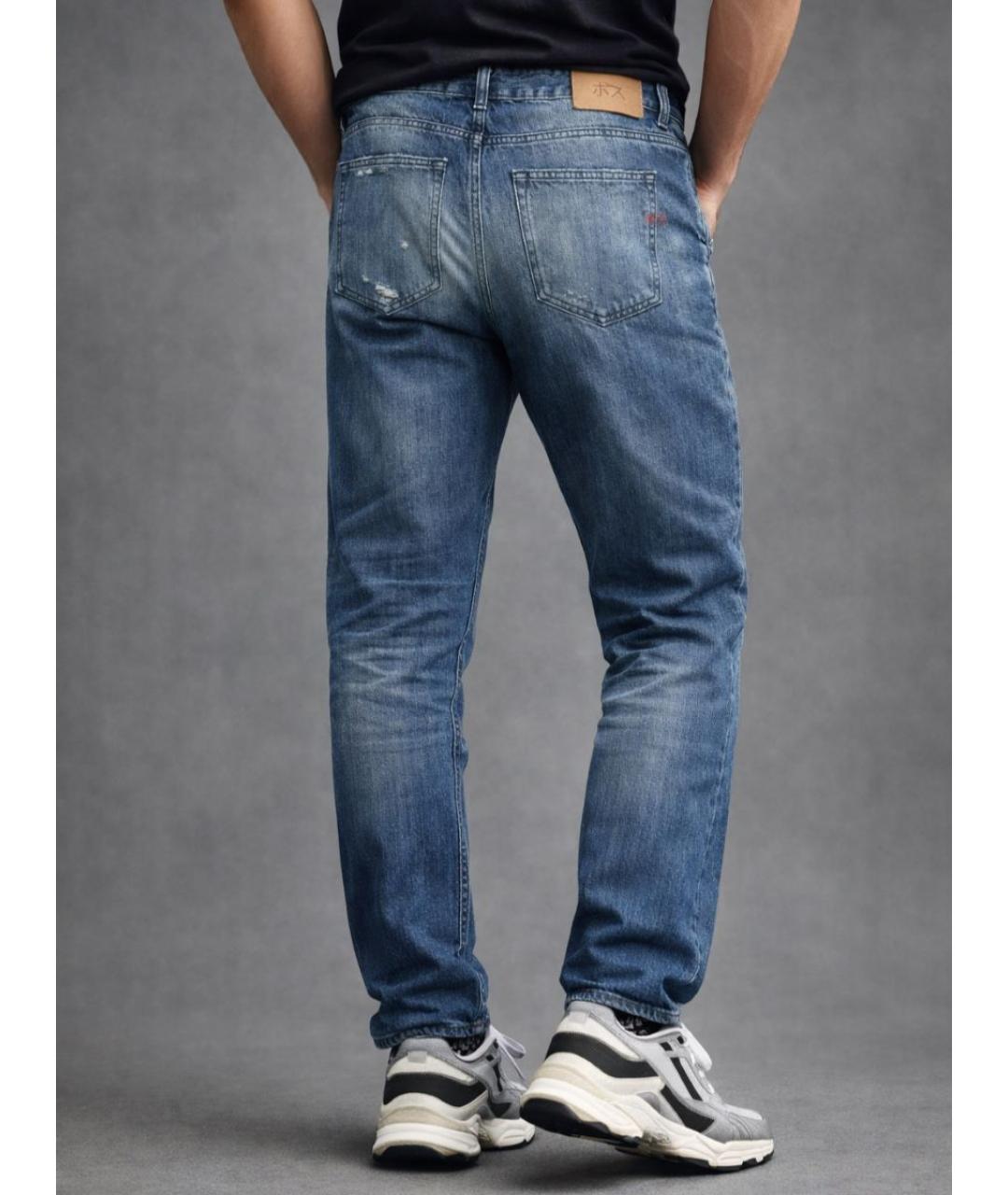 HUGO BOSS Синие хлопковые прямые джинсы, фото 9