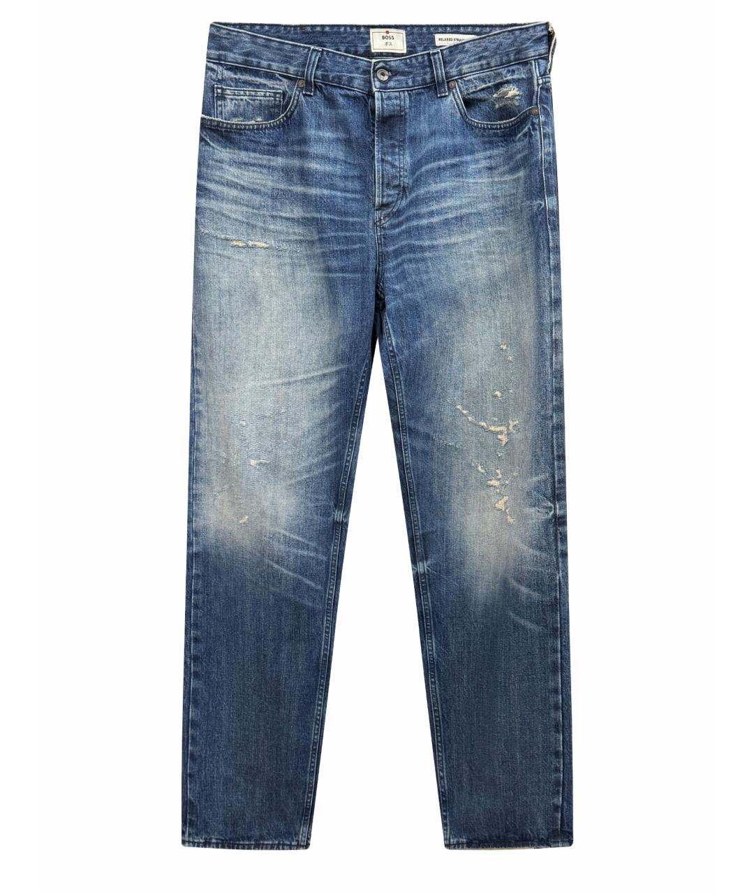 HUGO BOSS Синие хлопковые прямые джинсы, фото 1