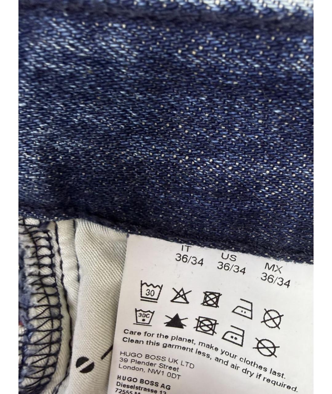 HUGO BOSS Синие хлопковые прямые джинсы, фото 7