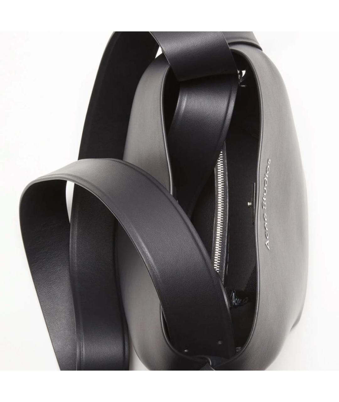 ACNE STUDIOS Черная кожаная сумка с короткими ручками, фото 5