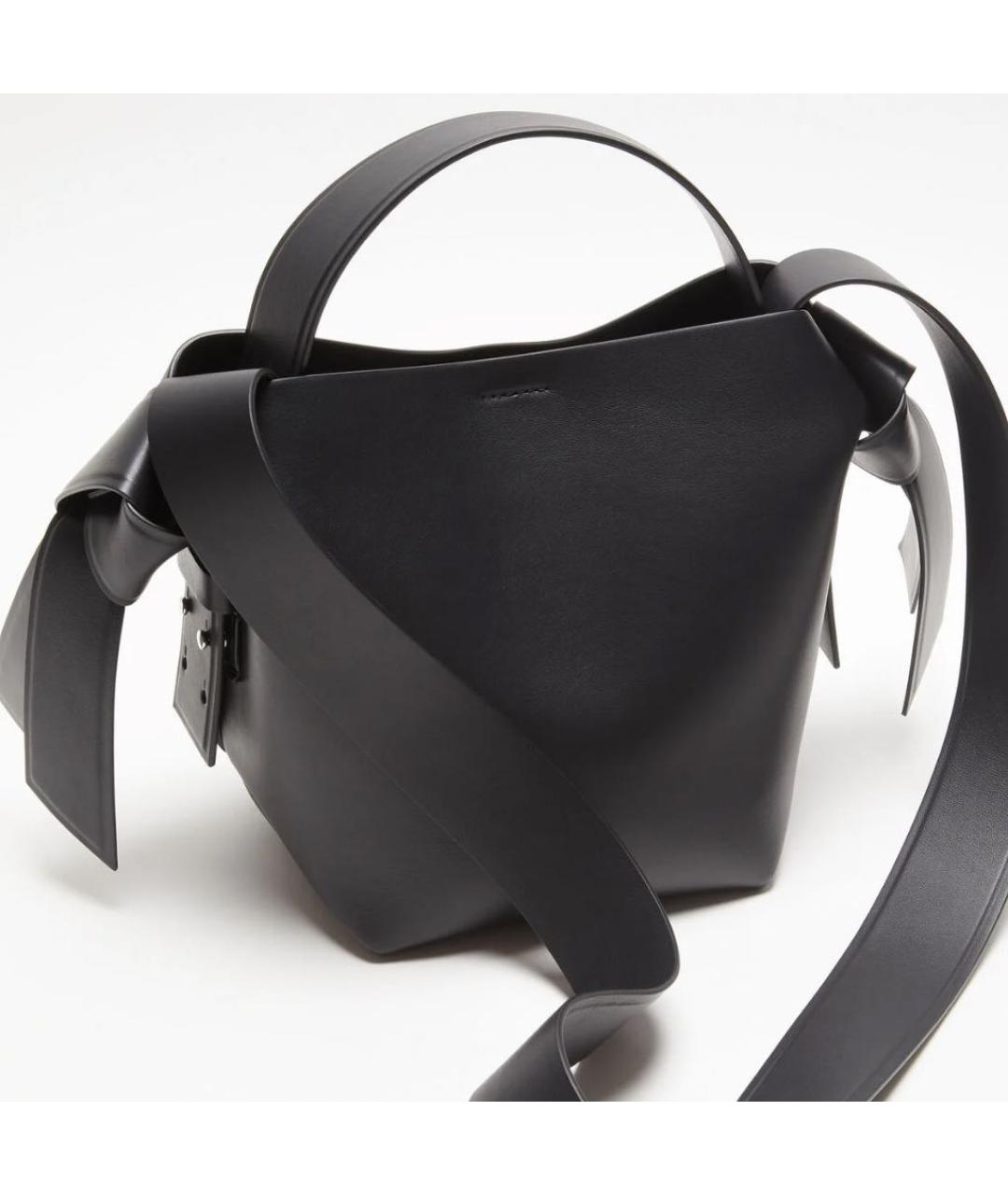 ACNE STUDIOS Черная кожаная сумка с короткими ручками, фото 4