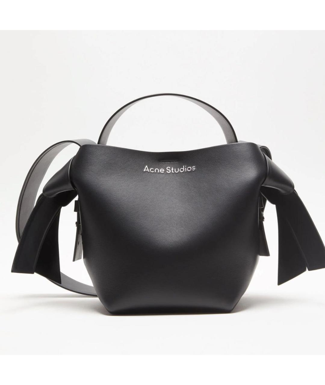 ACNE STUDIOS Черная кожаная сумка с короткими ручками, фото 8