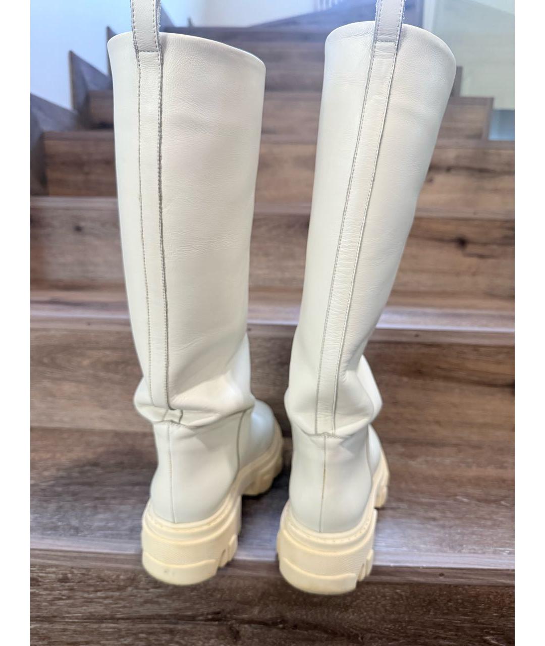 GIABORGHINI Белые кожаные сапоги, фото 4