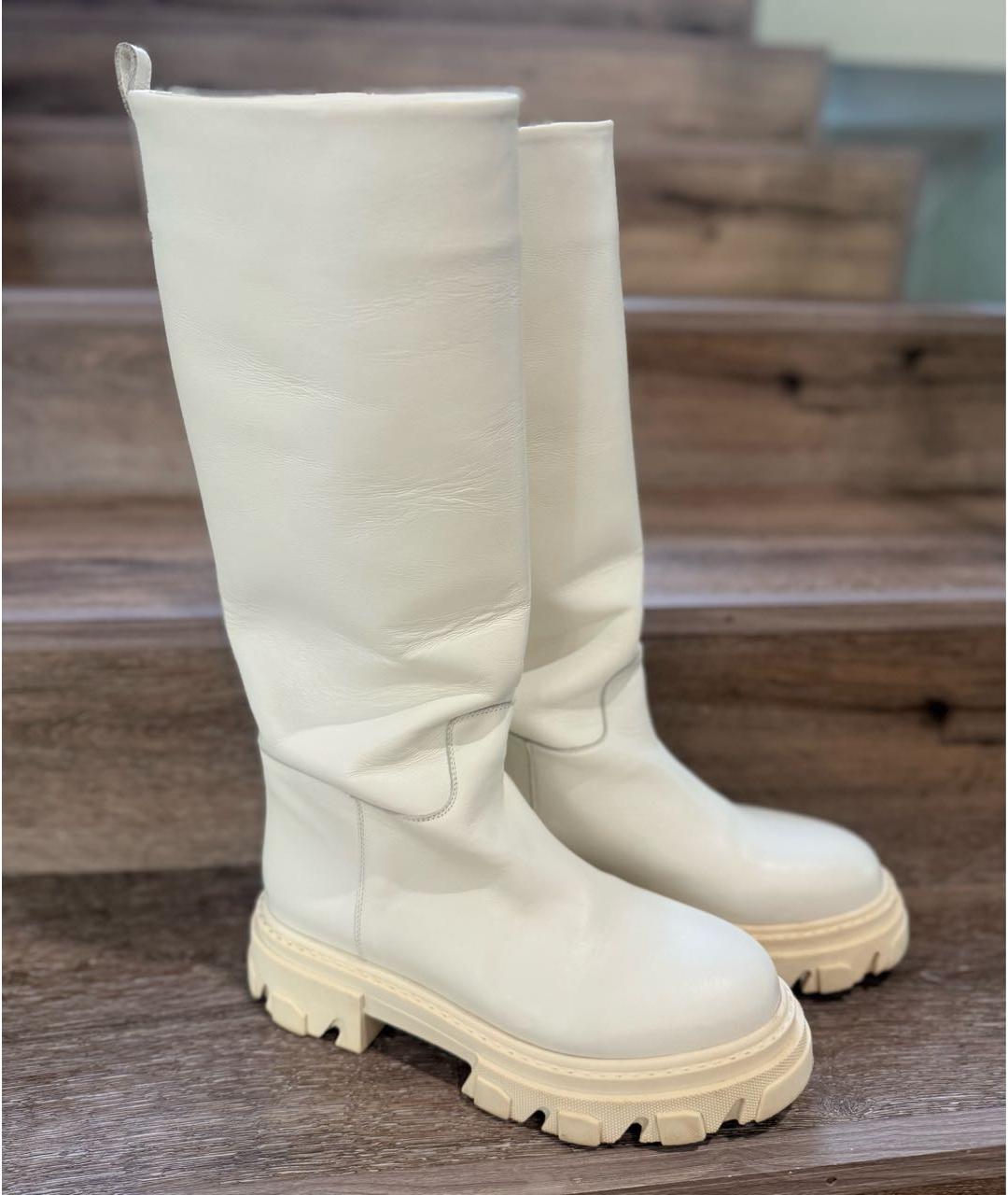 GIABORGHINI Белые кожаные сапоги, фото 5