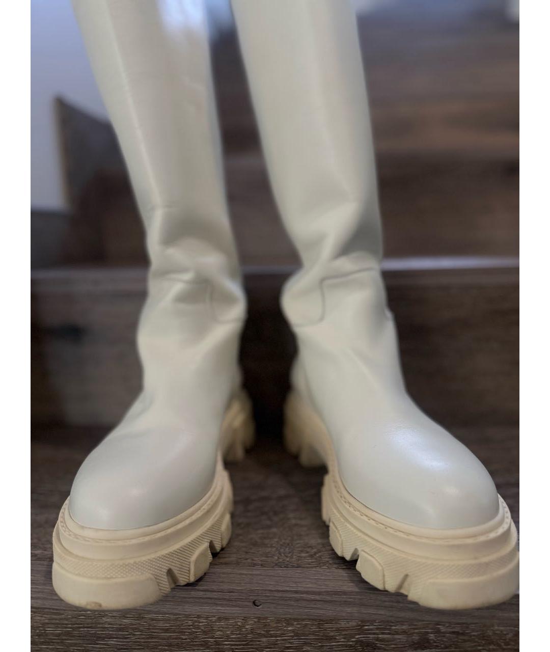 GIABORGHINI Белые кожаные сапоги, фото 3