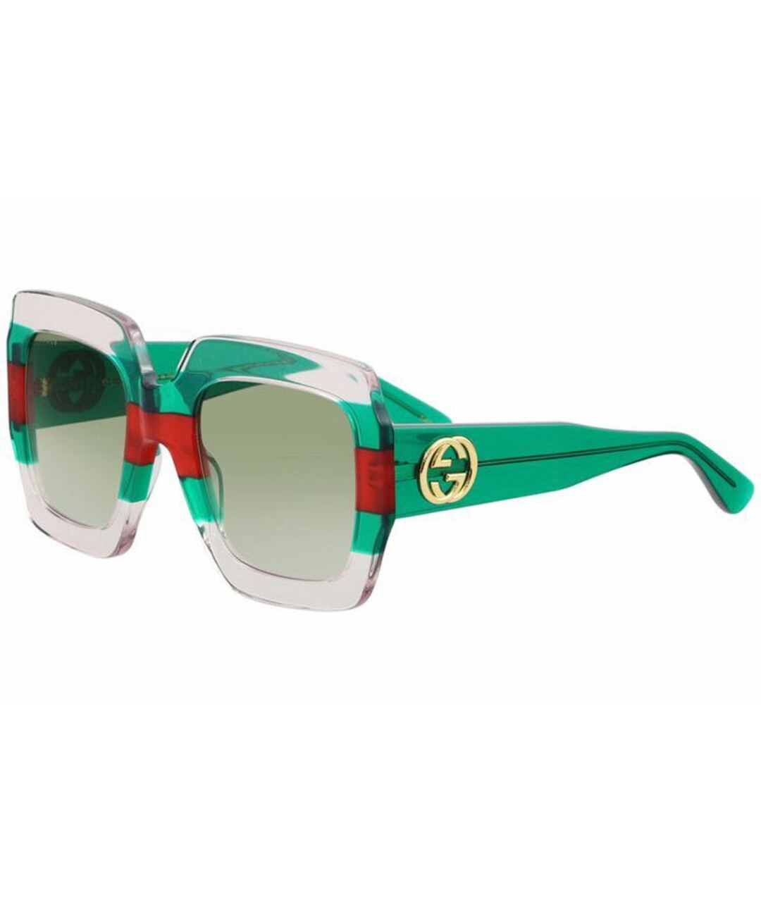 GUCCI Зеленые пластиковые солнцезащитные очки, фото 1