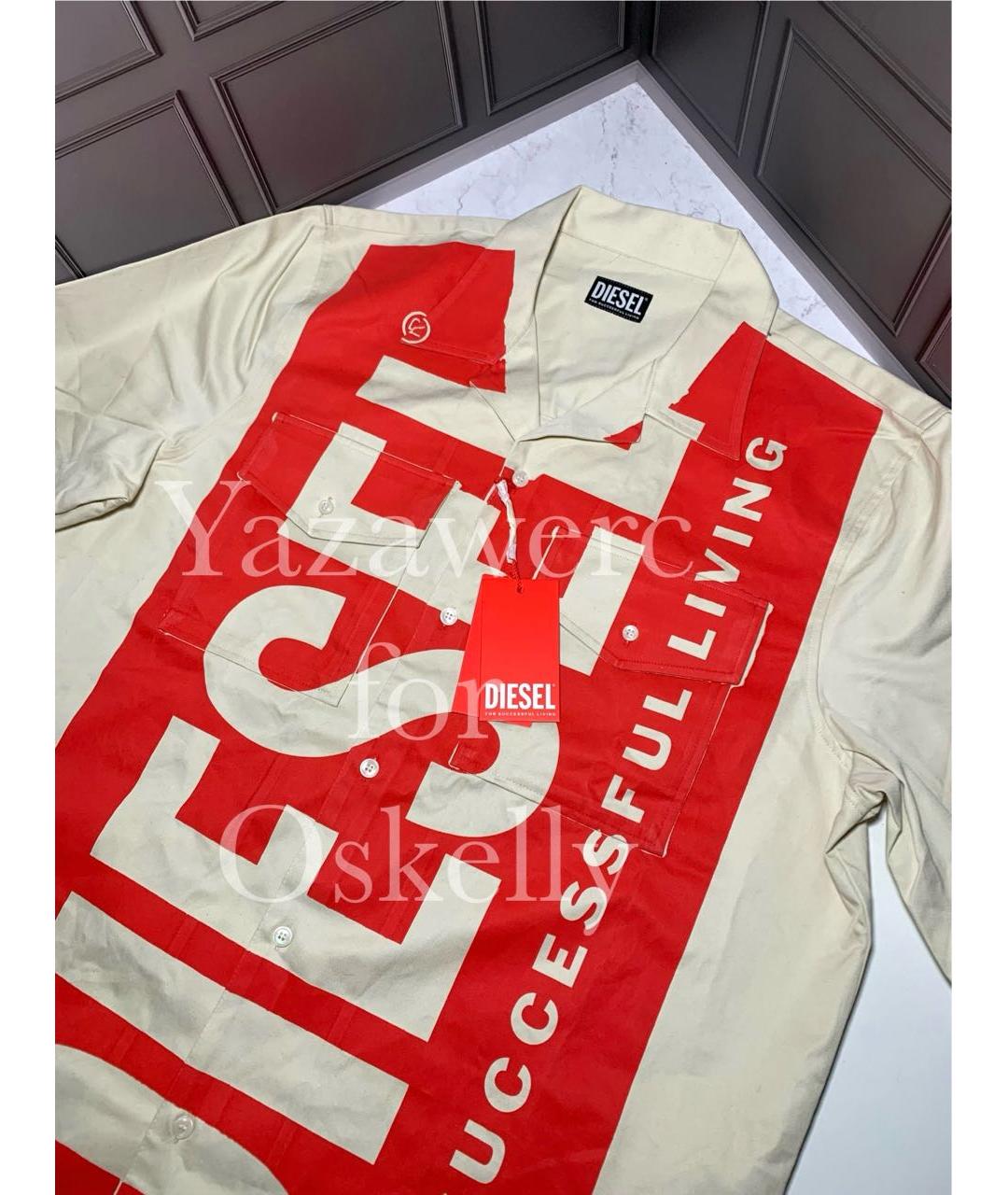 DIESEL Бежевая хлопковая кэжуал рубашка, фото 4