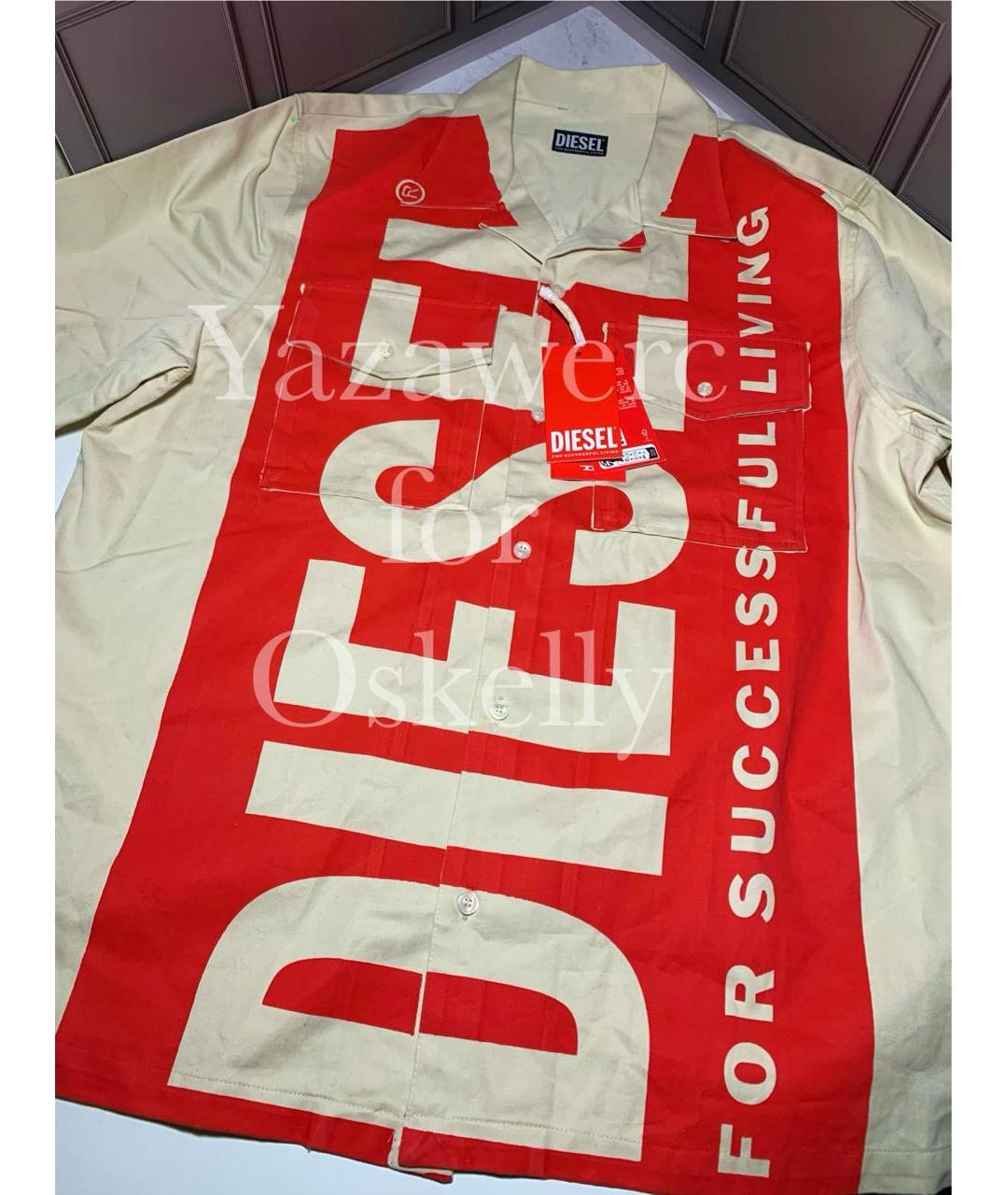 DIESEL Бежевая хлопковая кэжуал рубашка, фото 5