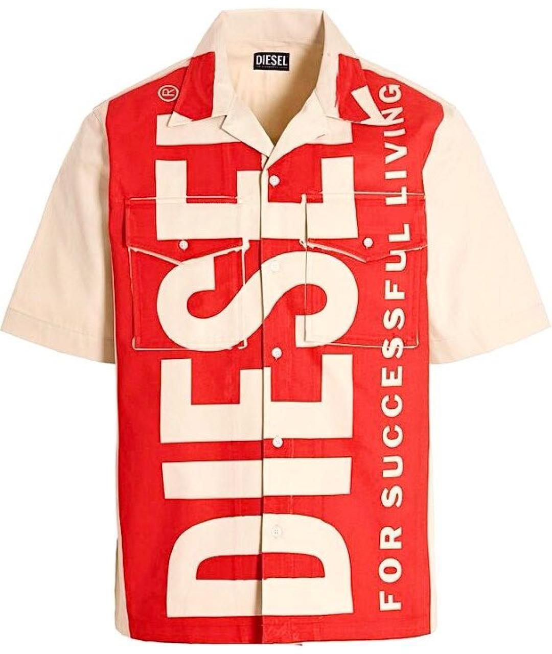 DIESEL Бежевая хлопковая кэжуал рубашка, фото 9