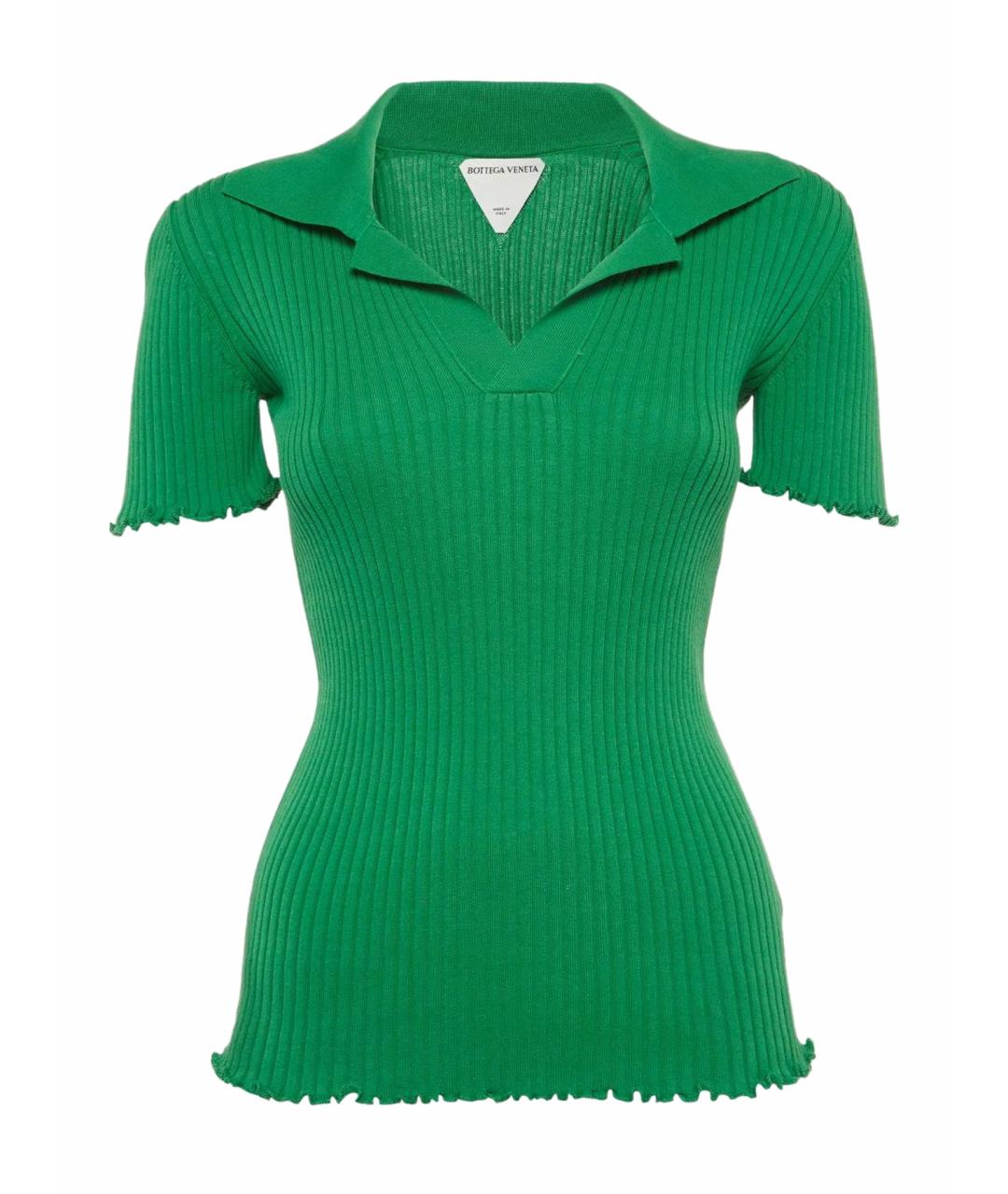 BOTTEGA VENETA Зеленая хлопковая футболка, фото 1