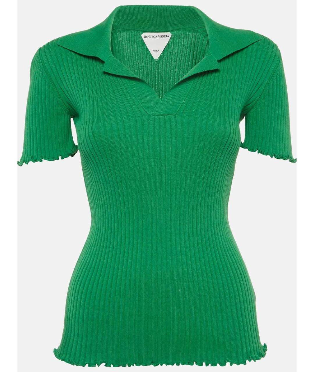 BOTTEGA VENETA Зеленая хлопковая футболка, фото 10