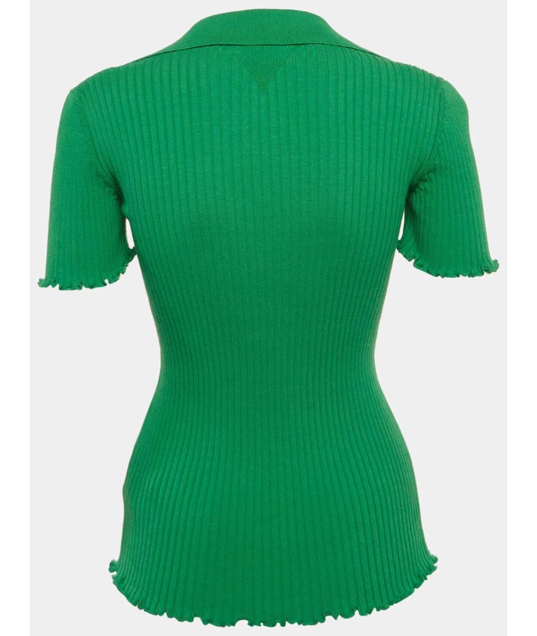 BOTTEGA VENETA Зеленая хлопковая футболка, фото 2