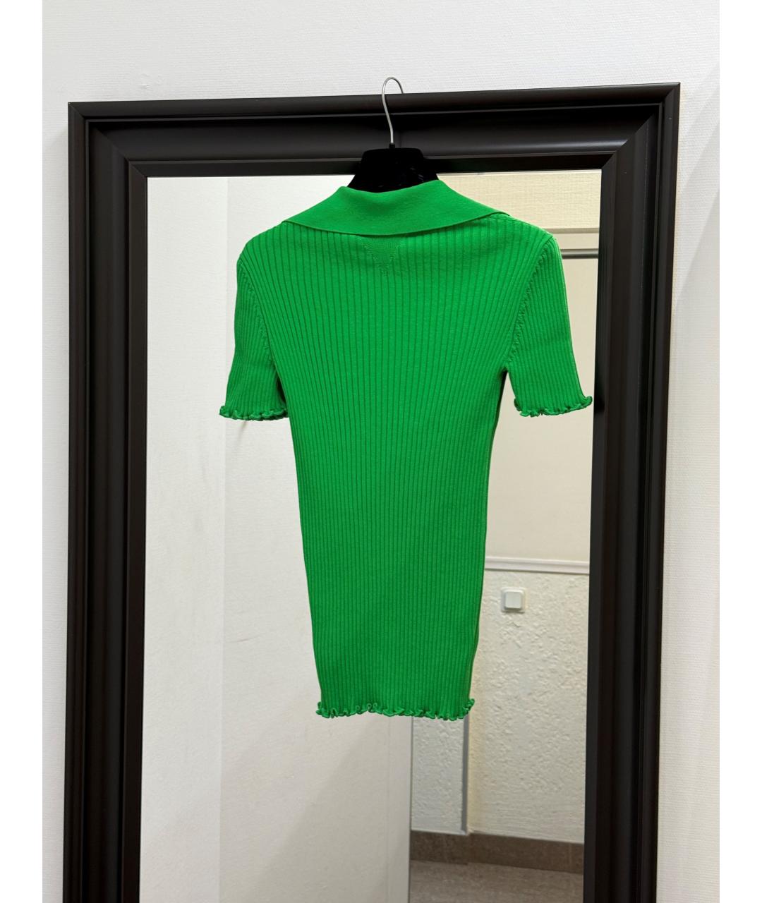 BOTTEGA VENETA Зеленая хлопковая футболка, фото 4