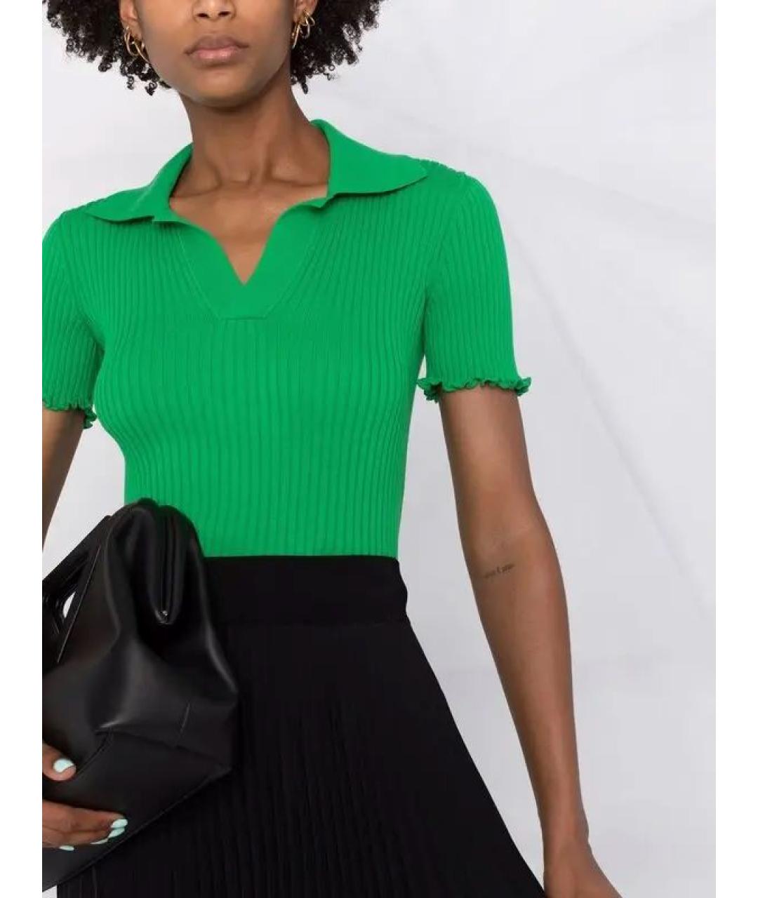 BOTTEGA VENETA Зеленая хлопковая футболка, фото 9