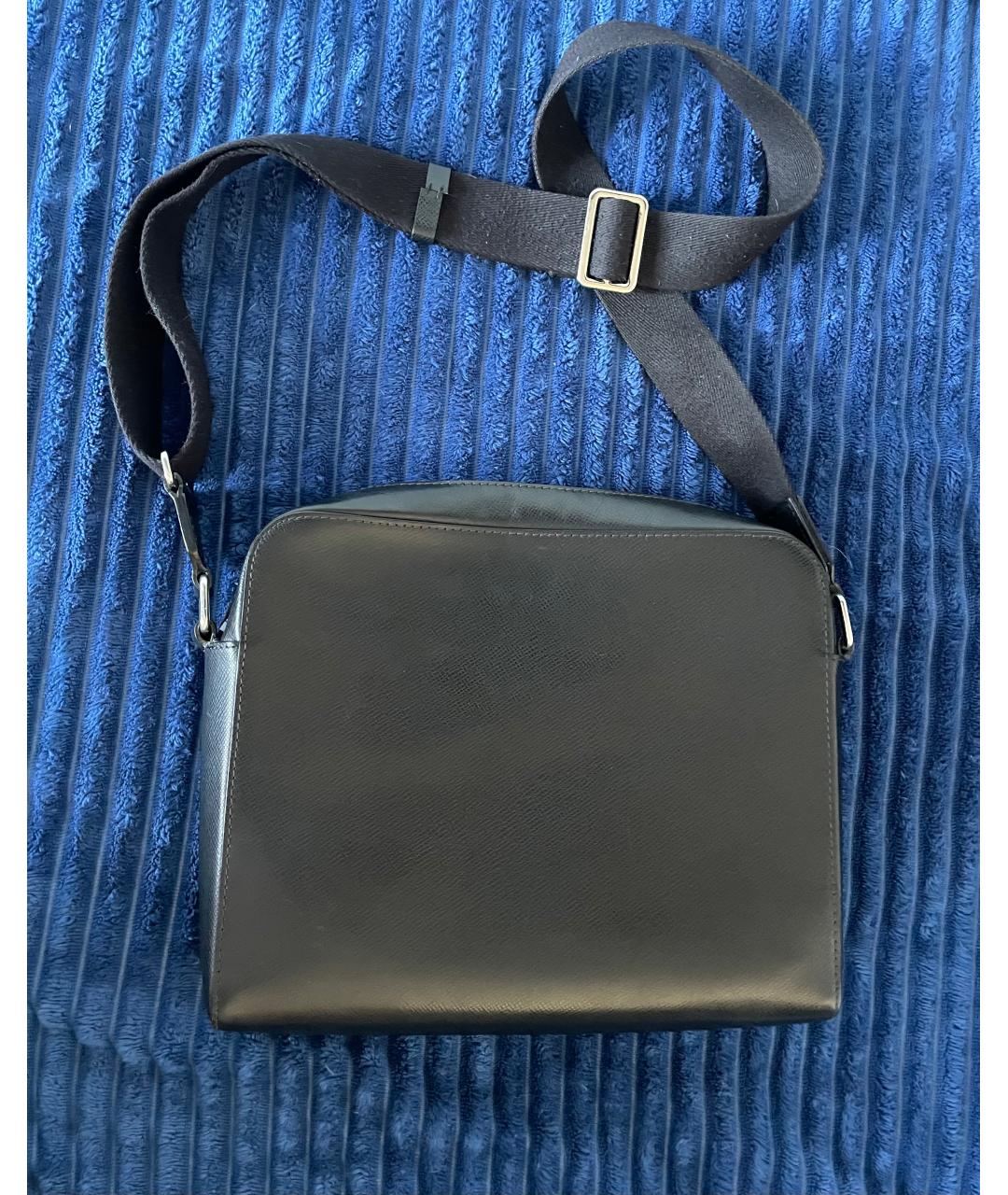 LOUIS VUITTON Черная кожаная сумка на плечо, фото 2